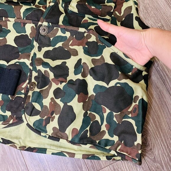 Vintage Camo Shooting Hunting Vest Men’s S Pockets Pouch Duck Bay Button Up 80s - Picture 8 of 16